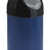 afvalbak pushdeksel blauw zwart 30 liter